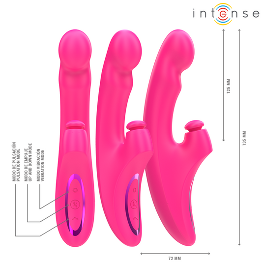 Intense Fun Intense - Emi Vibrator 13.5 Cm Multifunction 3 In 1 10 Vibrations Pink