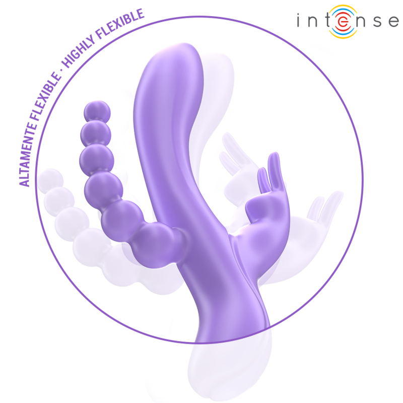 Intense Fun Intense - Miko Triple Vibrator Rabbit & Stimulator & Anal 7 Vibrations Purple