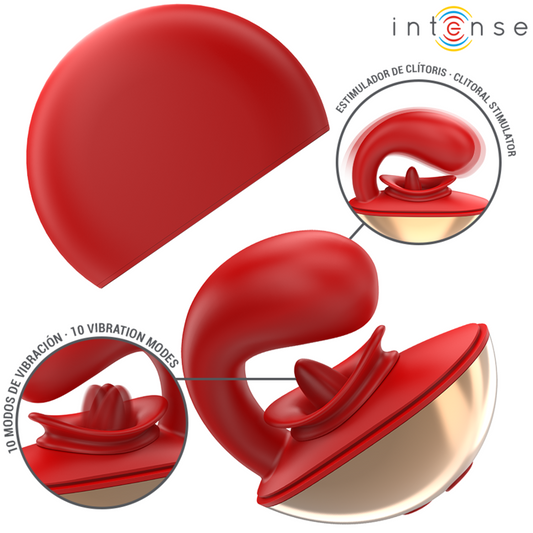Intense Fun Intense - Mariah Vibrator & Stimulator In U Shape 10 Vibrations Red