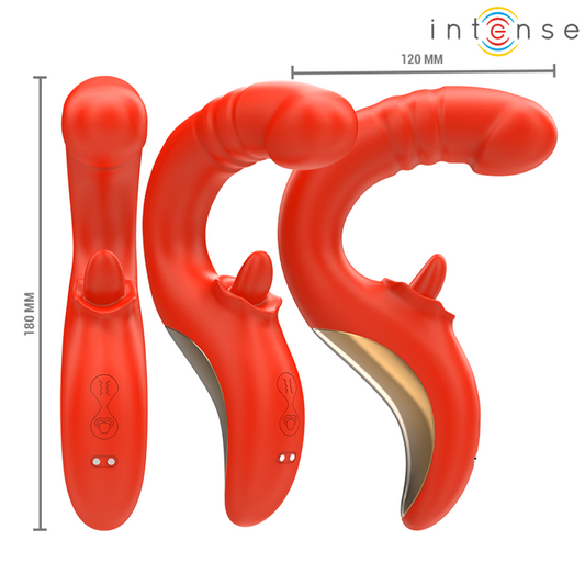 Intense Fun Intense - Paulina Vibrator And Stimulator In U Shape Red