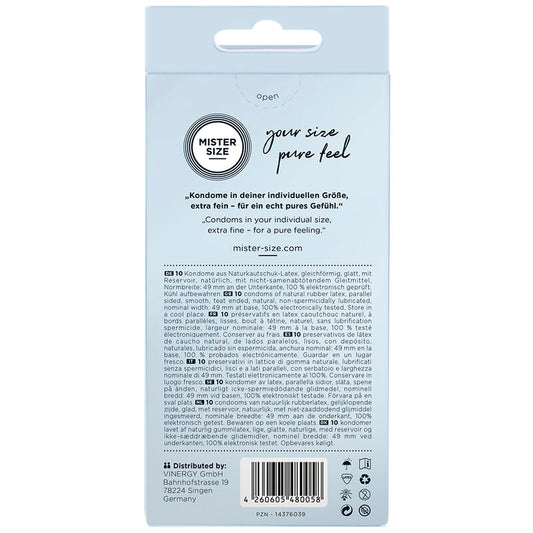 Mister Size Condom Size S 49 Mm (10 Units)