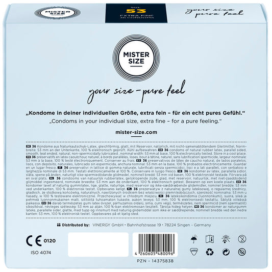 Mister Size Condom Size M 53 Mm (36 Units)