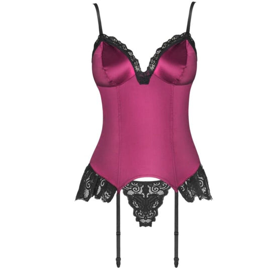 Livco Corsetti Sets Livco Corsetti Fashion - Agrafena Cf 90436 Corset + Thong Burgundy S/M
