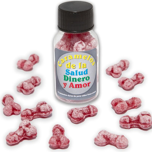 Diablo Picante 12 Health-Money-Love Candies Penis Shape Strawberry/Cherry