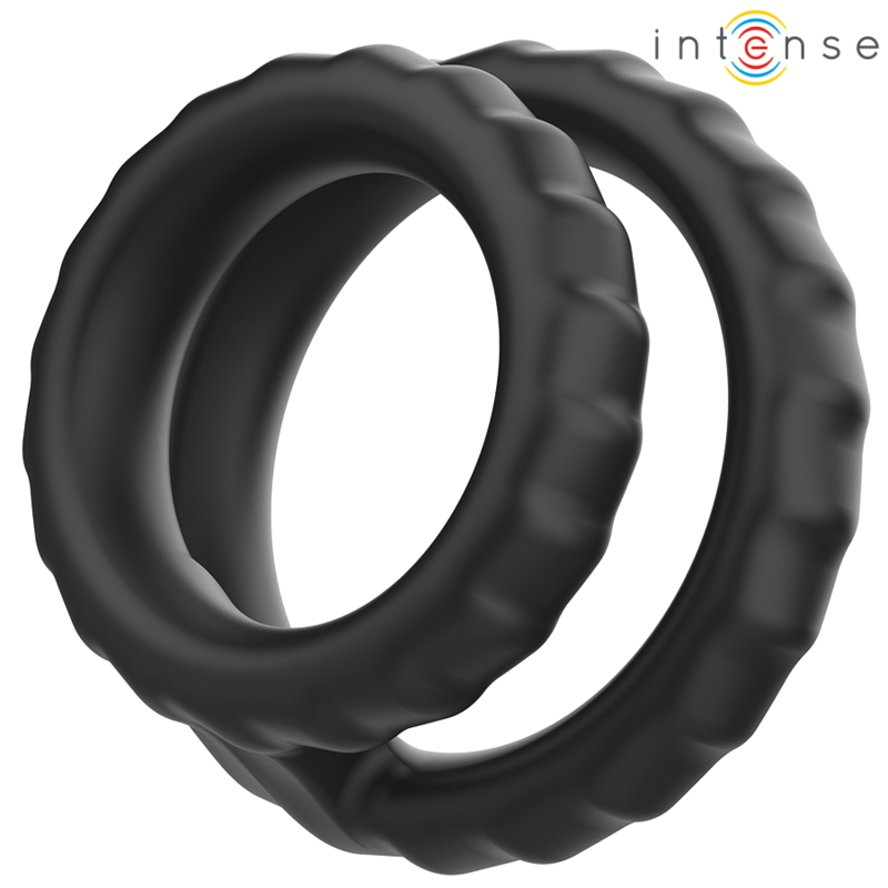 Intense Couples Toys Intense - Dewey Double Silicone Penis Ring Black Model 2