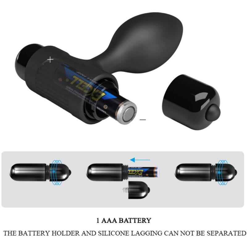 Pretty Love Vibra Butt 10 Vibrations Anal Plug Black