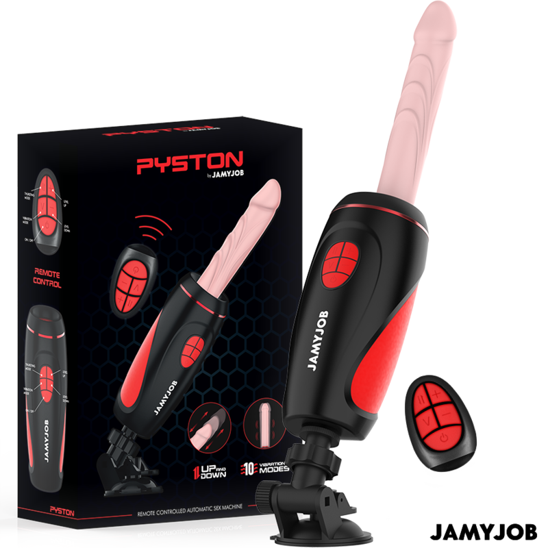 Jamyjob Pyston Base Automatic Masturbator With Remote Control Dildo