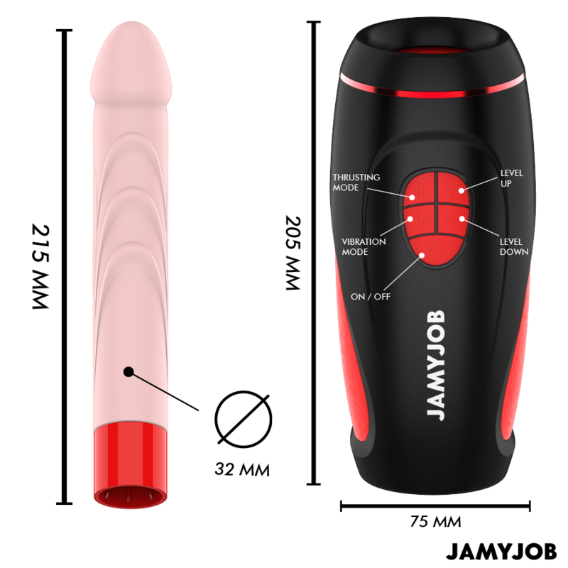Jamyjob Pyston Base Automatic Masturbator With Remote Control Dildo