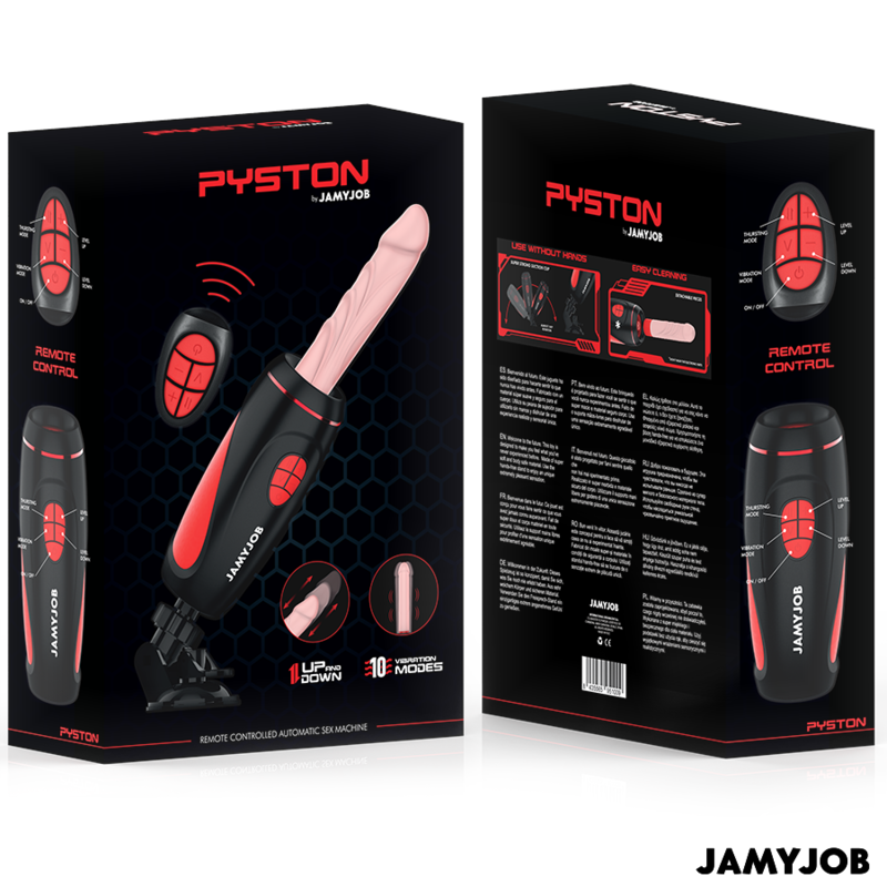Jamyjob Pyston Base Automatic Masturbator With Remote Control Dildo
