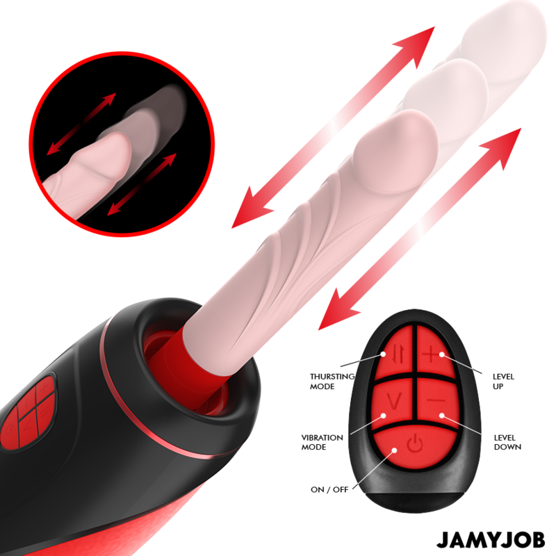 Jamyjob Pyston Base Automatic Masturbator With Remote Control Dildo