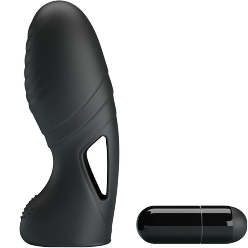 Pretty Love Alan Silicone Finger Vibrator Black