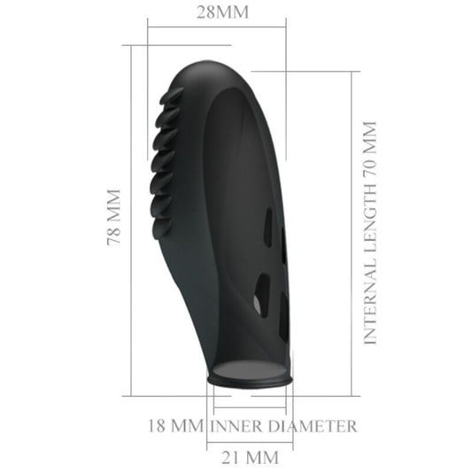 Pretty Love Gilo Silicone Finger Vibrator Black