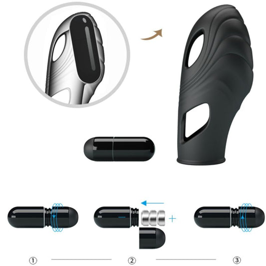 Pretty Love Lich Silicone Finger Vibrator Black