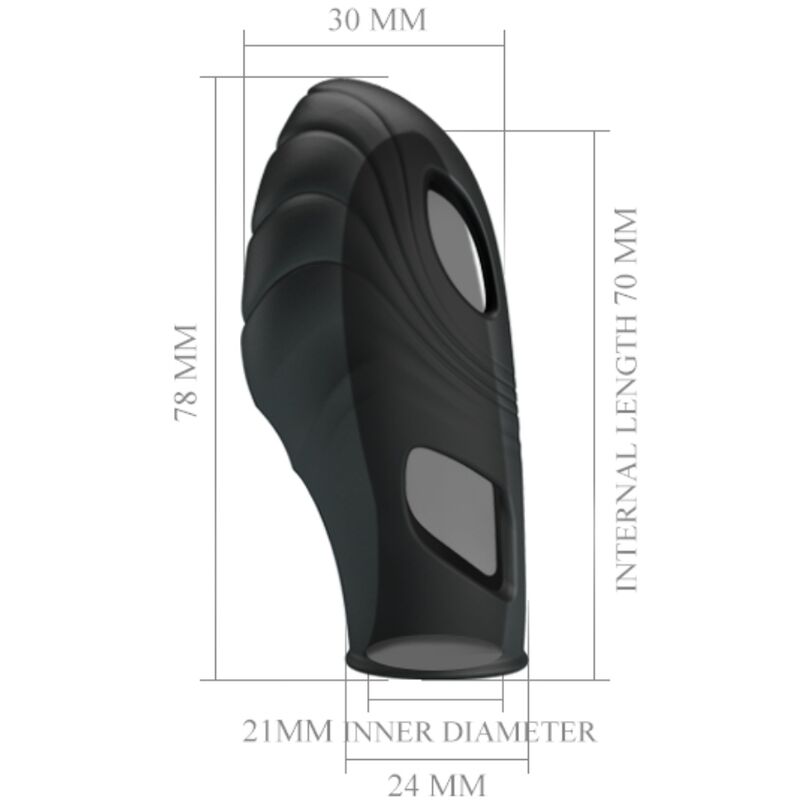 Pretty Love Lich Silicone Finger Vibrator Black