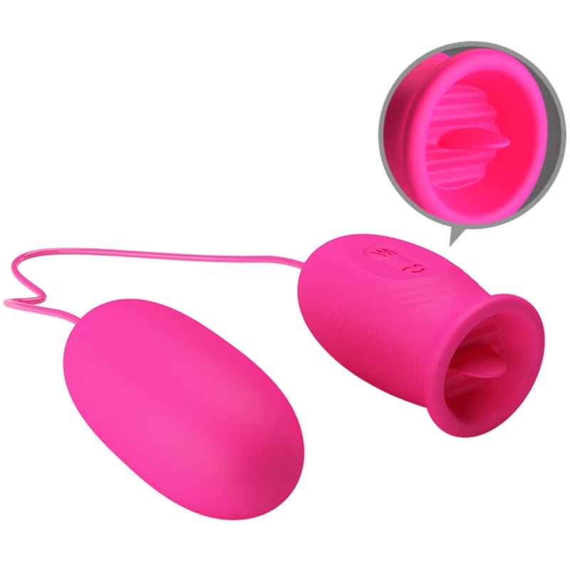 Pretty Love Daisy Vibrating Egg + Clitoris Stimulating Tongue Pink