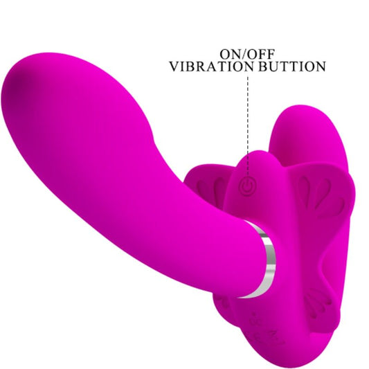 Pretty Love Valerie Double Strap-On Vibrator 12 Vibrations Purple