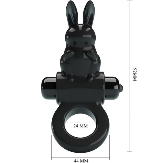Pretty Love Exciting Ring Rabbit Vibrator Ring 10 Vibrations Black