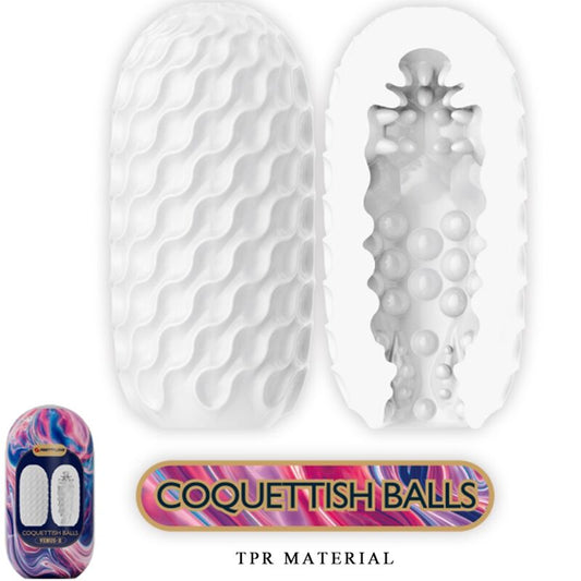 Pretty Love Coquettish Balls Silicone Male Masturbator White
