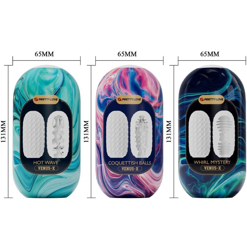 Pretty Love Venus X 15 Silicone Male Masturbators White