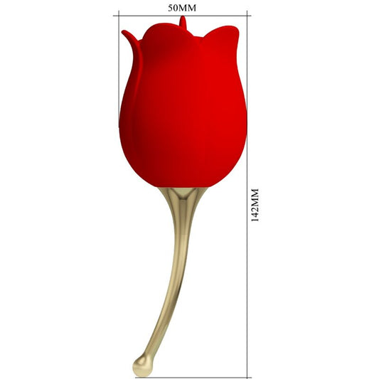 Pretty Love Rose Lover Rose Clitoris Stimulator 12 Vibrations Red