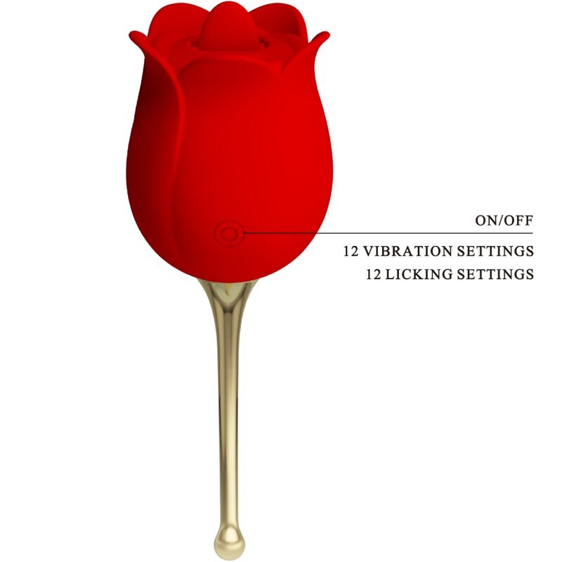 Pretty Love Rose Lover Rose Clitoris Stimulator 12 Vibrations Red