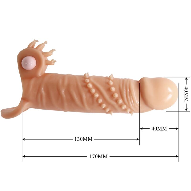 Pretty Love Connor Penis Sleeve + Clitoris Stimulator Flesh