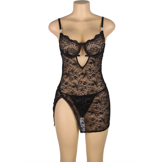 Subblime Babydolls Subblime - 954185 Lace Babydoll With Adjustable Straps Black S/M