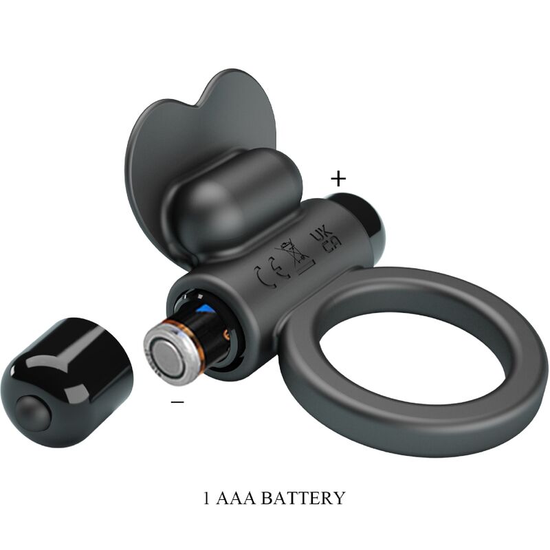 Pretty Love Debonaire Vibrating Ring Rabbit 10 Vibrations Black