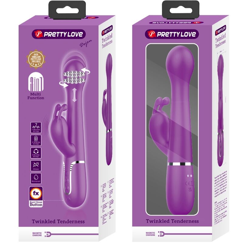 Pretty Love Dejon 3 In 1 Multifunction Rabbit Vibrator  Purple