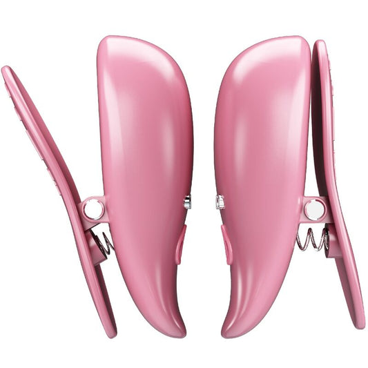 Pretty Love Cailey Nipple Clamps 10 Vibrations Remote Control Pink