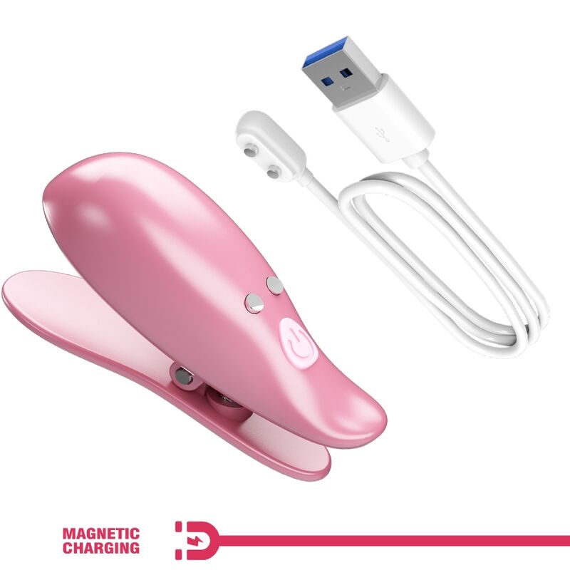 Pretty Love Cailey Nipple Clamps 10 Vibrations Remote Control Pink