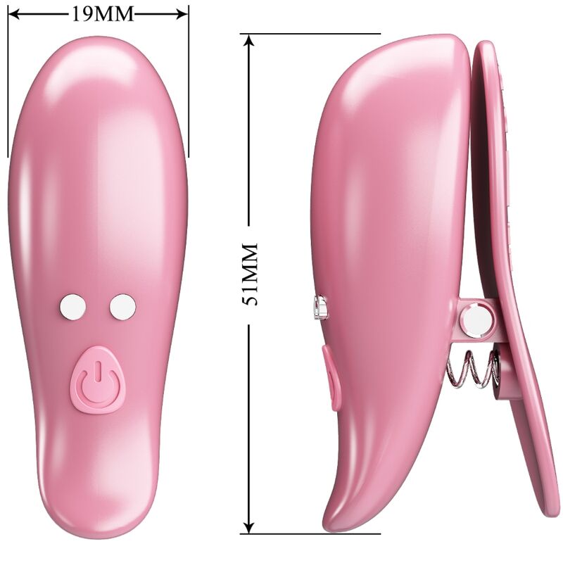 Pretty Love Cailey Nipple Clamps 10 Vibrations Remote Control Pink