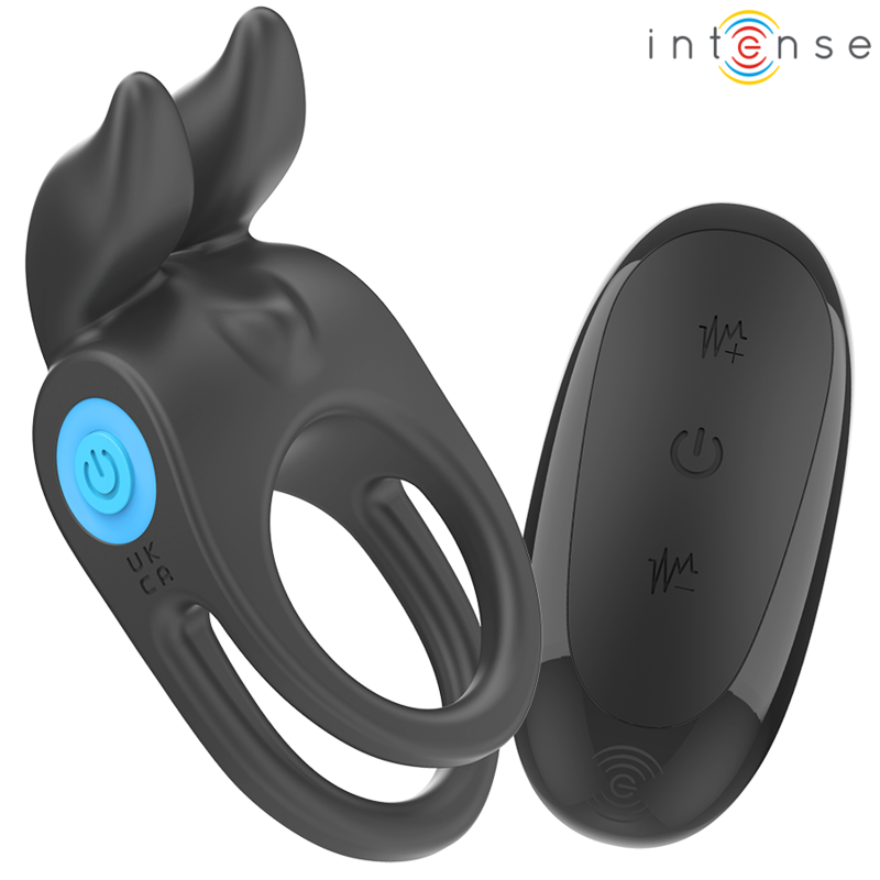 Intense Couples Toys Intense - Sam Vibrator Double Penis Ring 10 Vibrations Black