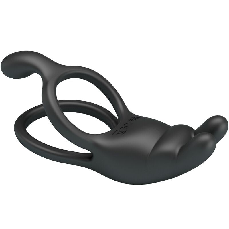 Pretty Love Seth Double Vibrating Ring Rabbit 7 Vibrations Black