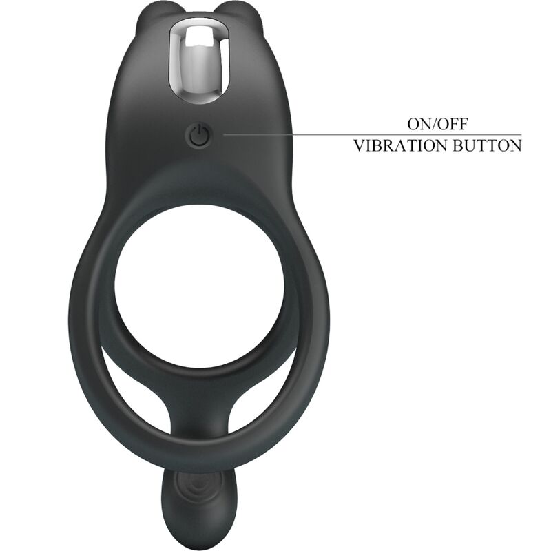 Pretty Love Seth Double Vibrating Ring Rabbit 7 Vibrations Black