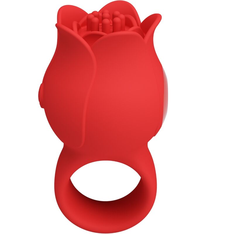Pretty Love Jae Rose Shaped Finger Vibrator 10 Vibrations Red