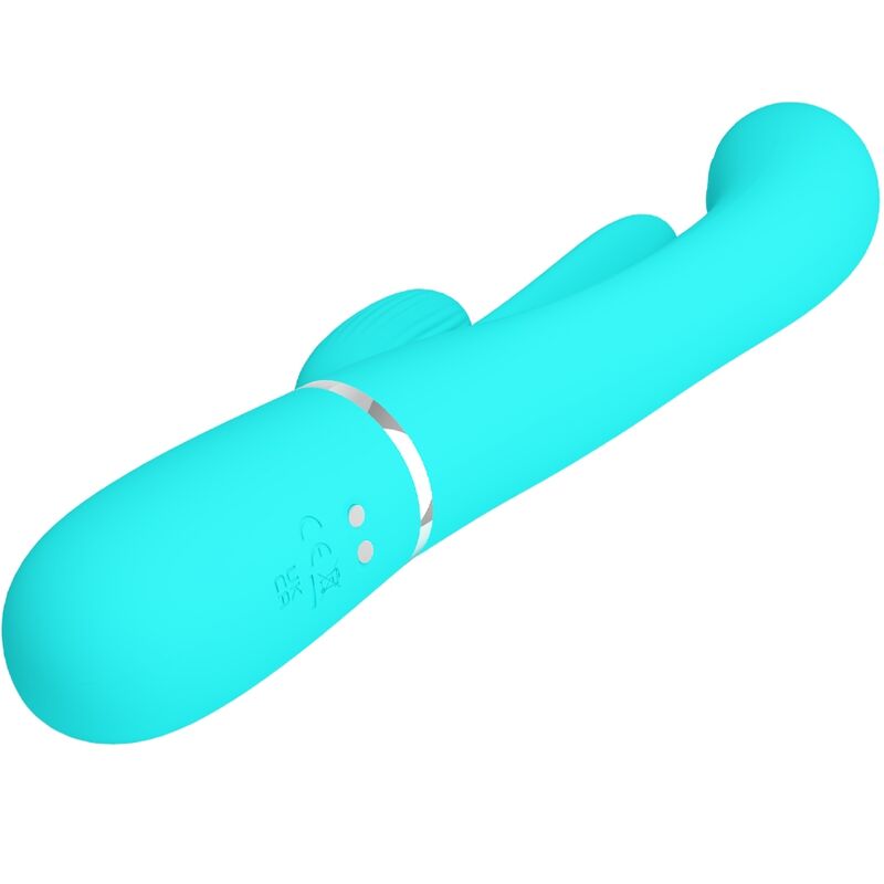 Pretty Love Shania Triple Rabbit Multifunction Vibrator 3 In 1 Blue