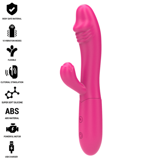 Intense Fun Intense - Ivy Flexible Vibrator 10 Vibrations With Stimulating Tongue Pink