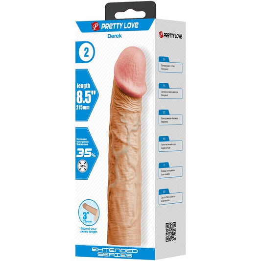 Pretty Love Derek Penis Sleeve With 7.6 Cm Extension Flesh
