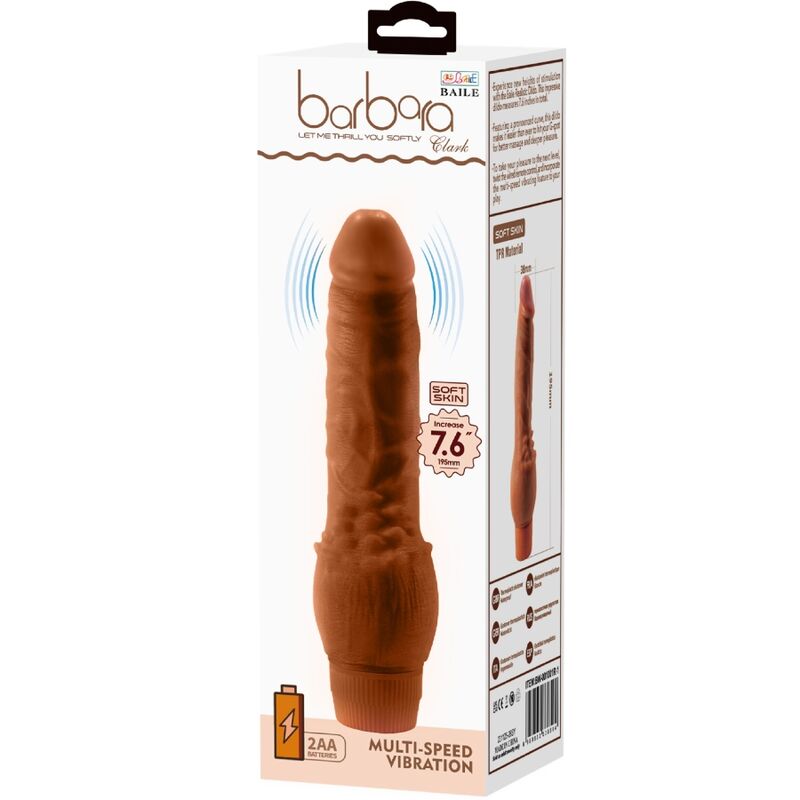 Baile Barbara Realistic Vibrator 19.5 Cm Mulatto