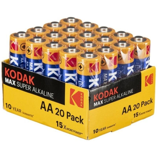 Kodak Max Alkaline Battery Aa Lr6 Pack*20 Batteries