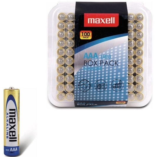 Maxell Alkaline Battery Aaa Lr03 Pack*100 Batteries