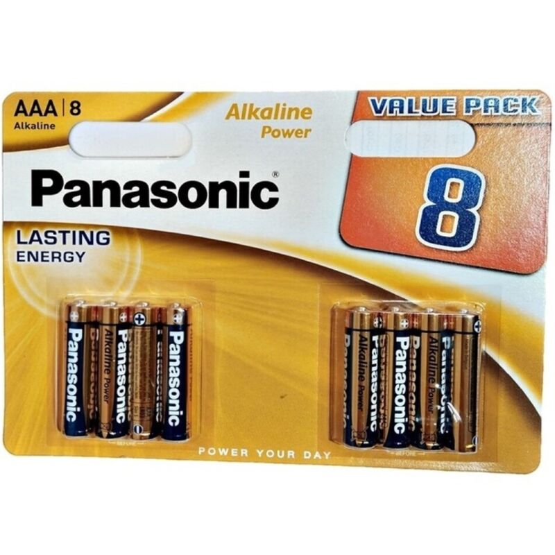 Panasonic Bronze Alkaline Aaa Battery Lr03 Blister*8