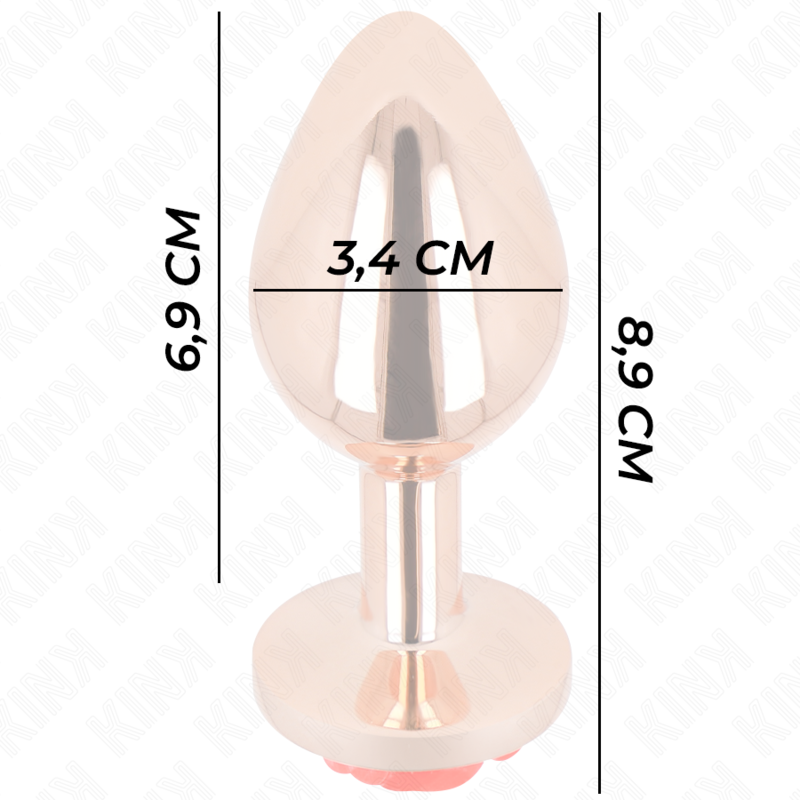Kink Pleasure Plugs Kink - Pink Gold Anal Plug With Red Rose M