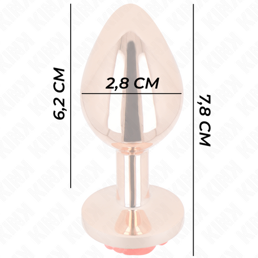 Kink Pleasure Plugs Kink - Pink Gold Anal Plug With Red Rose S