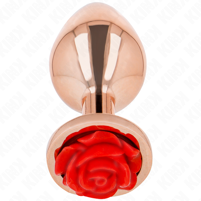 Kink Pleasure Plugs Kink - Pink Gold Anal Plug With Red Rose S