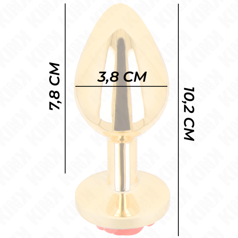 Kink Pleasure Plugs Kink -  Plug Anal Gold Rose Red Size L