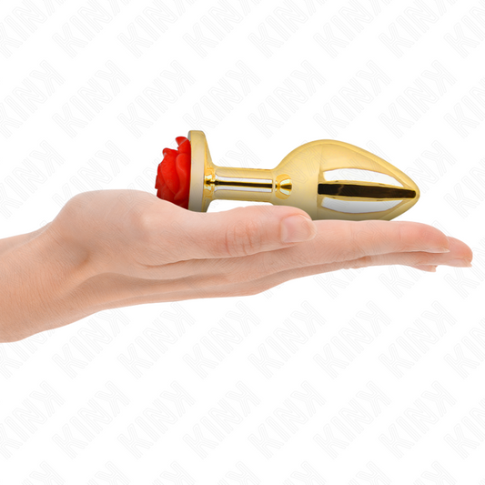 Kink Pleasure Plugs Kink -  Plug Anal Gold Rose Red Size L