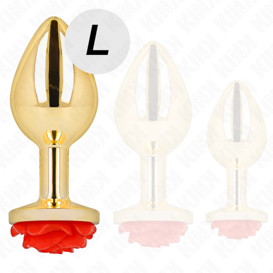Kink Pleasure Plugs Kink -  Plug Anal Gold Rose Red Size L