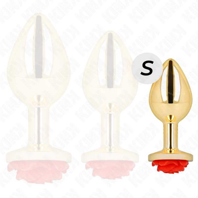 Kink Pleasure Plugs Kink -  Plug Anal Gold Rose Red Size S